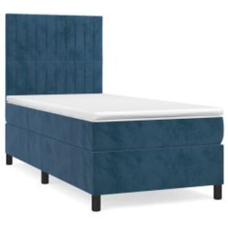Sommier à lattes de lit et matelas Bleu foncé 80x200 Velours (1/5)