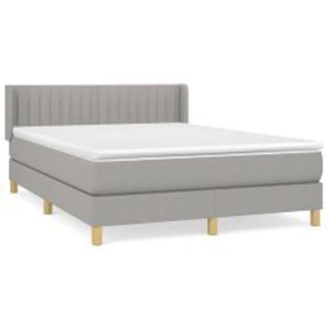 Sommier à lattes de lit avec matelas Gris clair 140x190 Tissu (1/5)