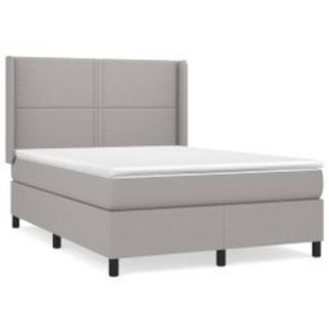 Sommier à lattes de lit avec matelas Gris clair 140x200 Tissu (1/5)