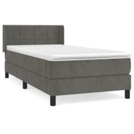 Sommier à lattes de lit avec matelas Gris foncé 100x200 (1/5)