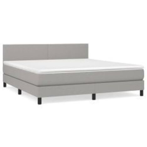 Sommier à lattes de lit avec matelas Gris clair 160x200 Tissu (1/5)