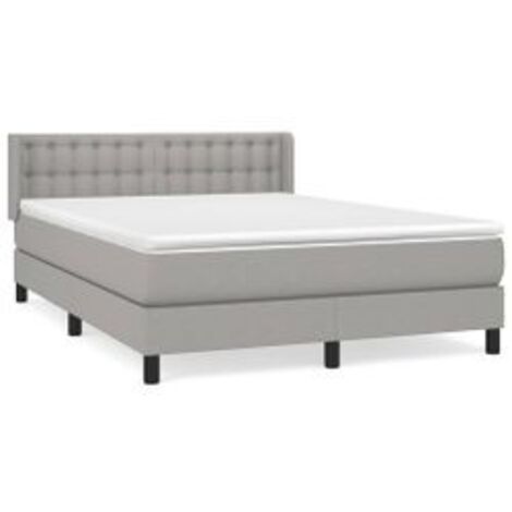 Sommier à lattes de lit avec matelas Gris clair 140x190 Tissu (1/5)