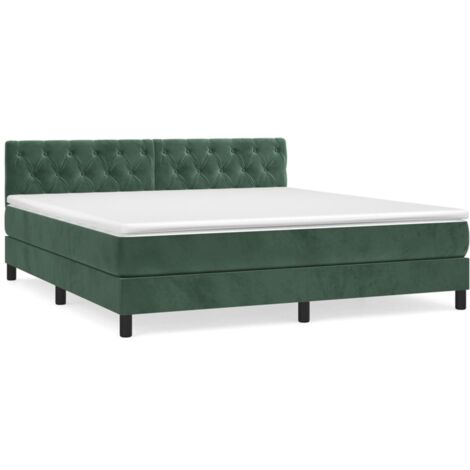 Sommier à lattes de lit et matelas Vert foncé 160x200 Velours (1/5)