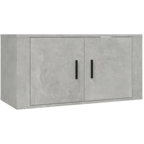 Meuble TV mural Gris béton 80x34,5x40 (1/5)