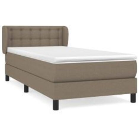 Sommier à lattes de lit avec matelas Taupe 80x200 Tissu (1/5)