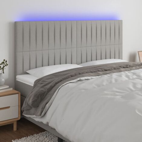 Tête de lit à LED Gris clair 160x5x118-128 Tissu (1/5)