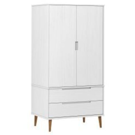 Garde-robe MOLDE Blanc 90x55x175 Bois massif de pin (1/5)