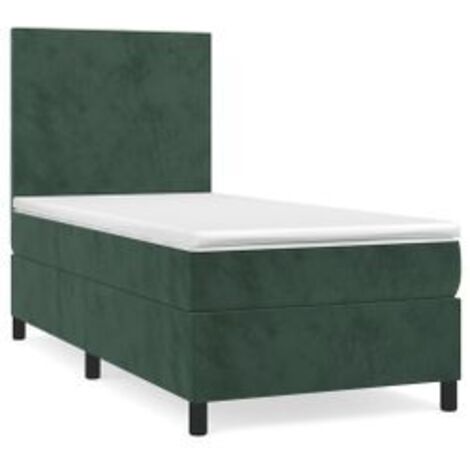 Sommier à lattes de lit avec matelas Vert foncé 100x200 (1/5)