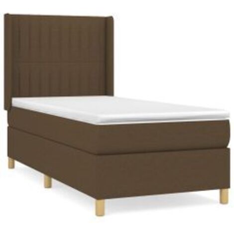 Sommier à lattes de lit avec matelas Marron foncé 90x190 (1/5)