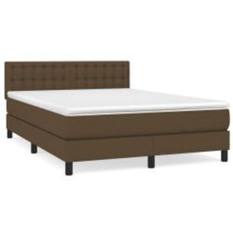 Sommier à lattes de lit avec matelas Marron foncé 140x200 (1/5)