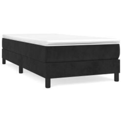 Sommier à lattes de lit avec matelas Noir 90x200 Velours (1/5)