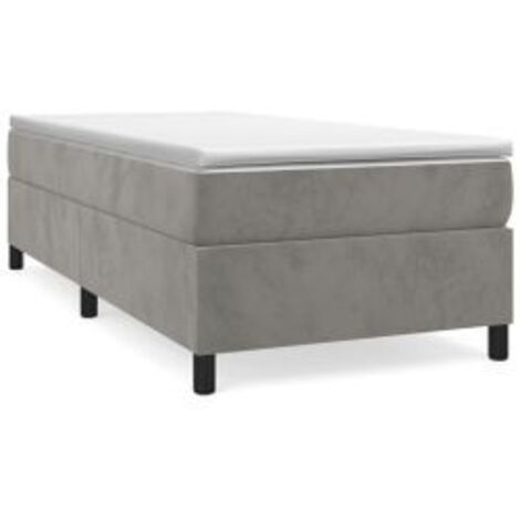 Sommier à lattes de lit et matelas Gris clair 90x200 Velours (1/5)