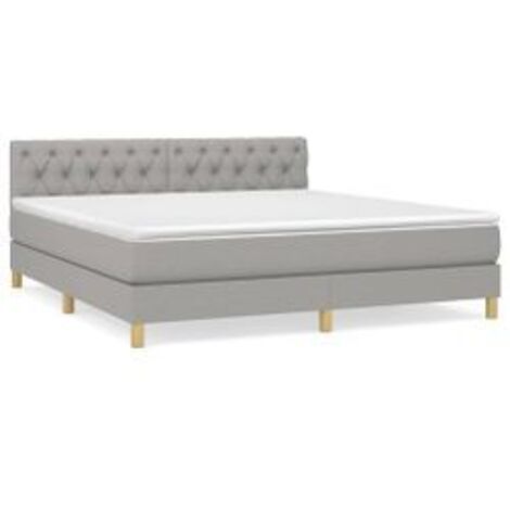 Sommier à lattes de lit avec matelas Gris clair 160x200 Tissu (1/5)