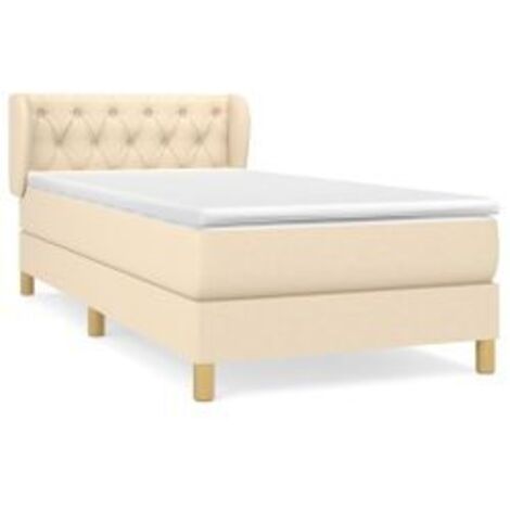Sommier à lattes de lit avec matelas Crème 80x200 Tissu (1/5)