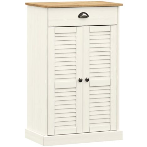 Armoire à chaussures VIGO blanc 60x35x96 bois massif de pin (1/5)