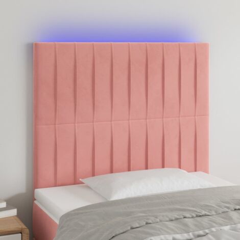 Tête de lit à LED Rose 80x5x118-128 Velours (1/5)