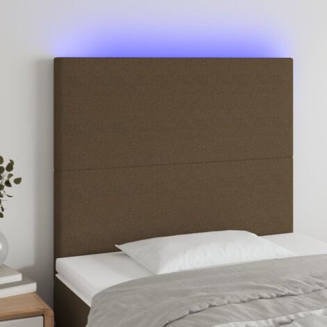 Tête de lit à LED Marron foncé 80x5x118-128 Tissu (1/5)