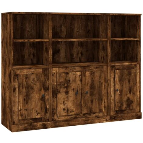 Buffets 3 pcs chêne fumé bois d'ingénierie (1/5)