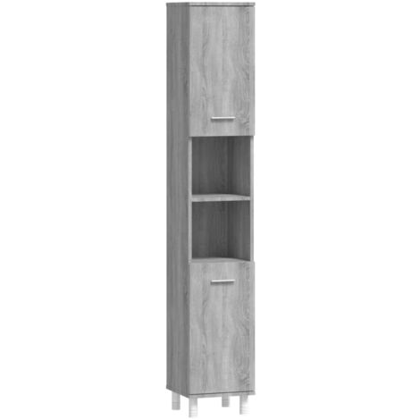 Armoire de bain Sonoma gris 30x30x179 Bois d'ingénierie (1/5)