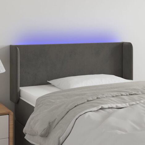 Tête de lit à LED Gris foncé 83x16x78-88 Velours (1/5)