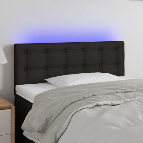 Tête de lit à LED Noir 80x5x78-88 Tissu (1/5)