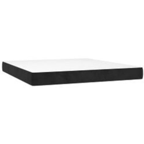 Matelas de lit à ressorts ensachés Noir 180x200x20 Velours (1/5)