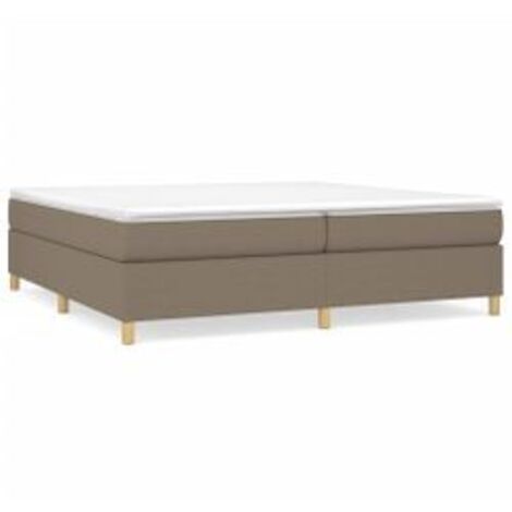 Sommier à lattes de lit avec matelas Taupe 200x200 Tissu (1/5)