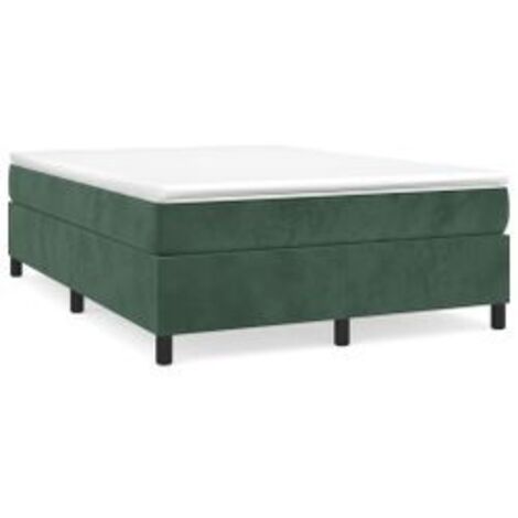 Sommier à lattes de lit et matelas Vert foncé 140x190 Velours (1/5)
