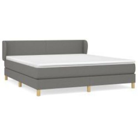 Sommier à lattes de lit avec matelas Gris foncé 160x200 Tissu (1/5)