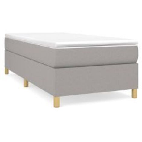Sommier à lattes de lit avec matelas Gris clair 100x200 Tissu (1/5)