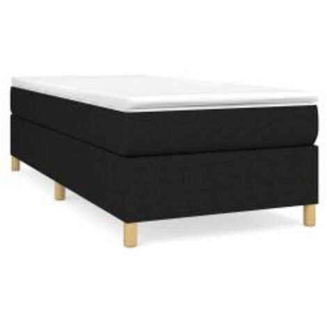 Sommier à lattes de lit avec matelas Noir 90x190 Tissu (1/5)
