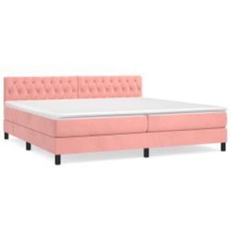 Sommier à lattes de lit avec matelas Rose 200x200 Velours (1/5)