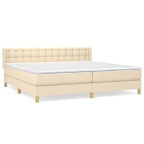 Sommier à lattes de lit avec matelas Crème 180x200 Tissu (1/5)
