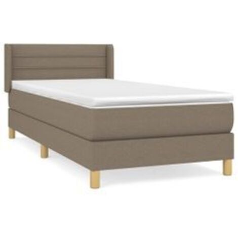 Sommier à lattes de lit avec matelas Taupe 100x200 Tissu (1/5)