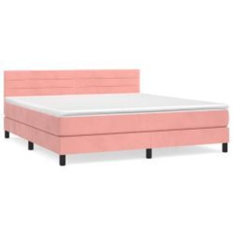 Sommier à lattes de lit avec matelas Rose 160x200 Velours (1/5)