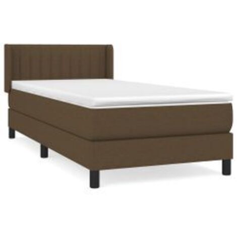 Sommier à lattes de lit avec matelas Marron foncé 100x200 (1/5)