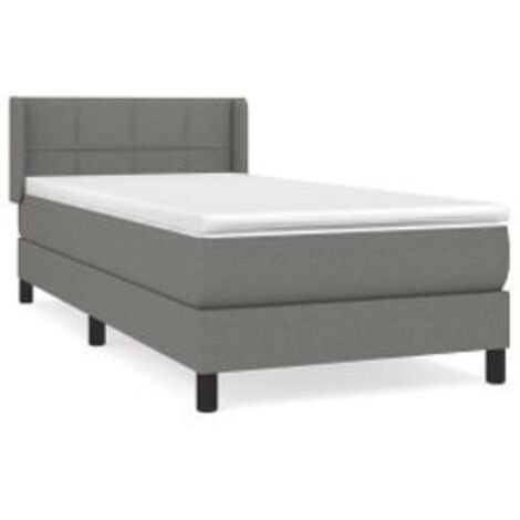 Sommier à lattes de lit avec matelas Gris foncé 80x200 Tissu (1/5)