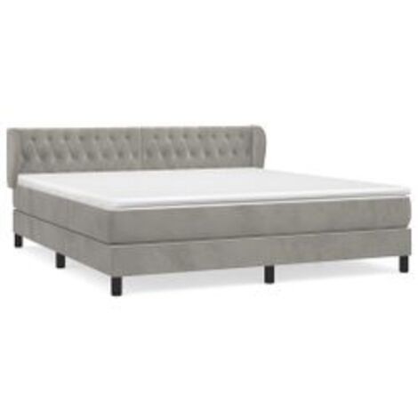 Sommier à lattes de lit et matelas Gris clair 180x200 Velours (1/5)