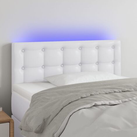 Tête de lit à LED Blanc 90x5x78-88 Similicuir (1/5)