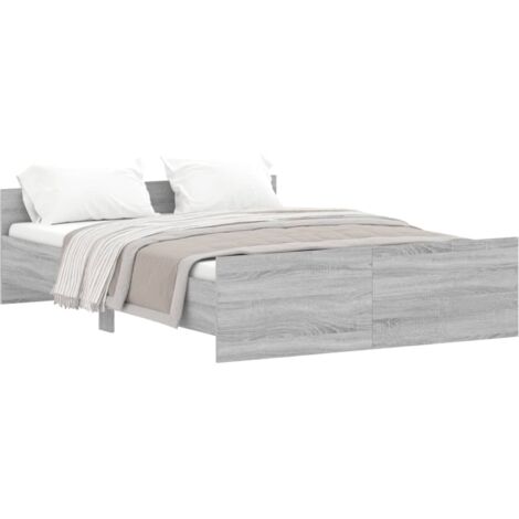 Cadre de lit tête de lit et pied de lit sonoma gris 140x190 (1/5)