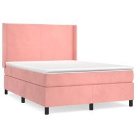 Sommier à lattes de lit avec matelas Rose 140x190 Velours (1/5)