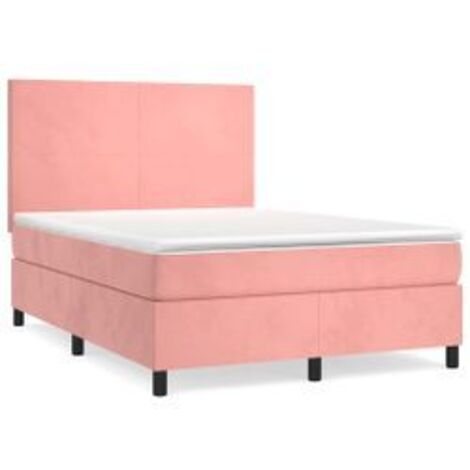 Sommier à lattes de lit avec matelas Rose 140x190 Velours (1/5)
