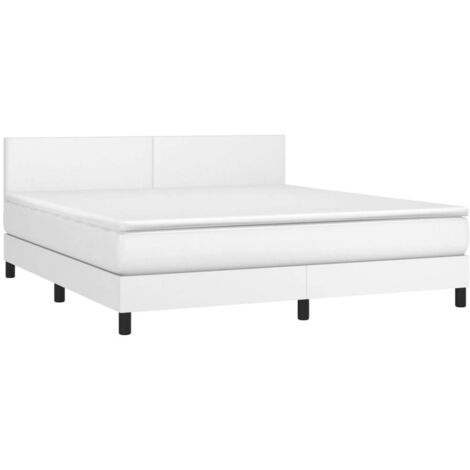 Sommier à lattes de lit avec matelas et LED Blanc 160x200 (1/5)