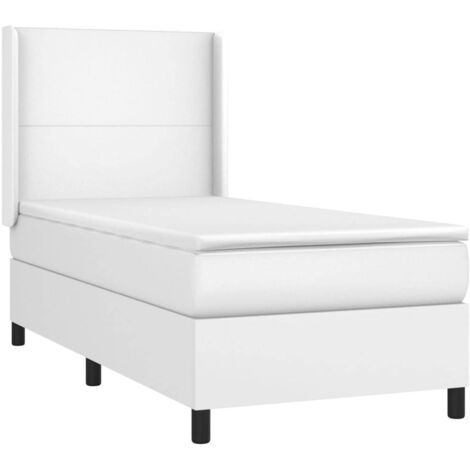 Sommier à lattes de lit matelas LED Blanc 80x200 Similicuir (1/5)
