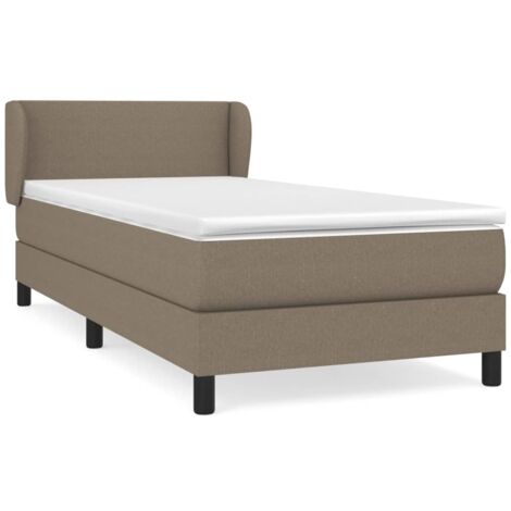 Sommier à lattes de lit avec matelas Taupe 90x190 Tissu (1/5)