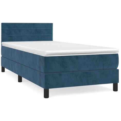 Sommier à lattes de lit avec matelas Bleu foncé 90x190 (1/5)