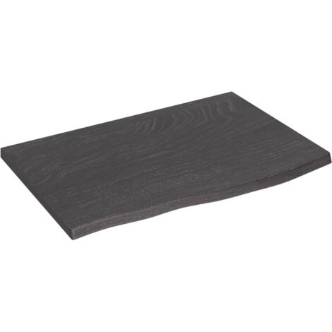 Dessus de bureau marron foncé 60x40x2 bois chêne traité (1/5)