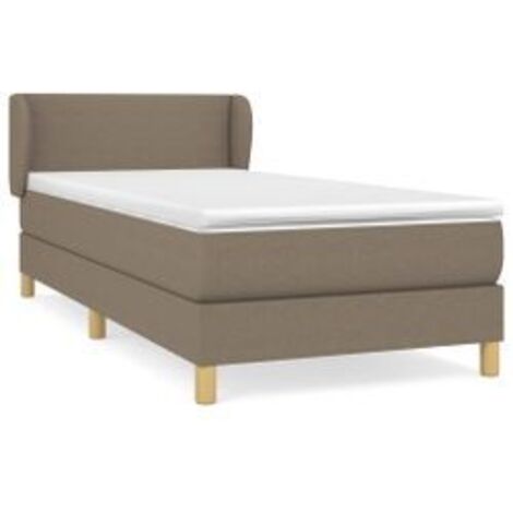 Sommier à lattes de lit avec matelas Taupe 90x200 Tissu (1/5)