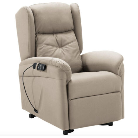Fauteuil de relaxation et releveur électrique 2 moteurs tissu Kalone-Beige (1/5)