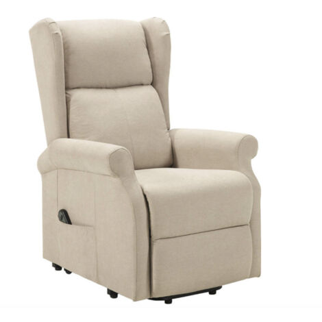 Fauteuil de relaxation et releveur électrique 1 moteur tissu Agora-Beige clair (1/5)